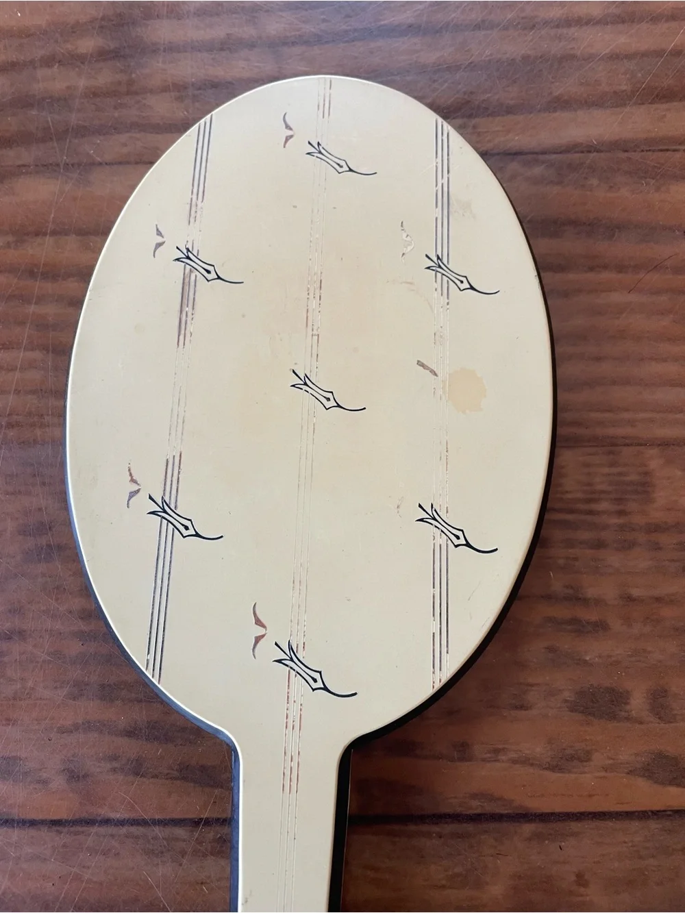 Vintage retro art deco hand mirror unique rare bathroom home decor celluloid
